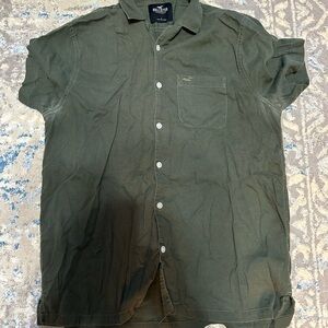 Hollister Green Casual Button Down Shirt